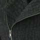 Lapel Collar Diagonal Zipper Geometric Pattern Jacket