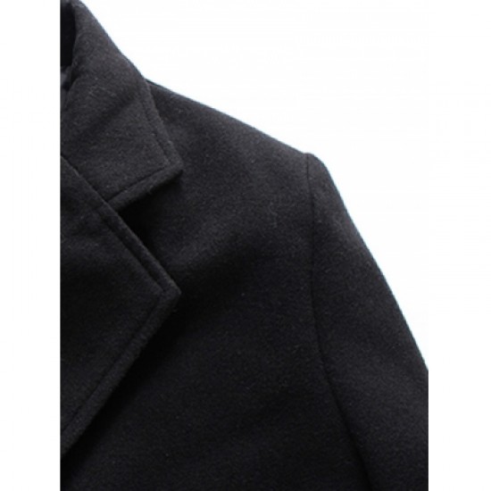 Turndown Collar Long Sleeve Coat
