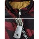 Houndstooth Pattern Zip Up Padded Jacket