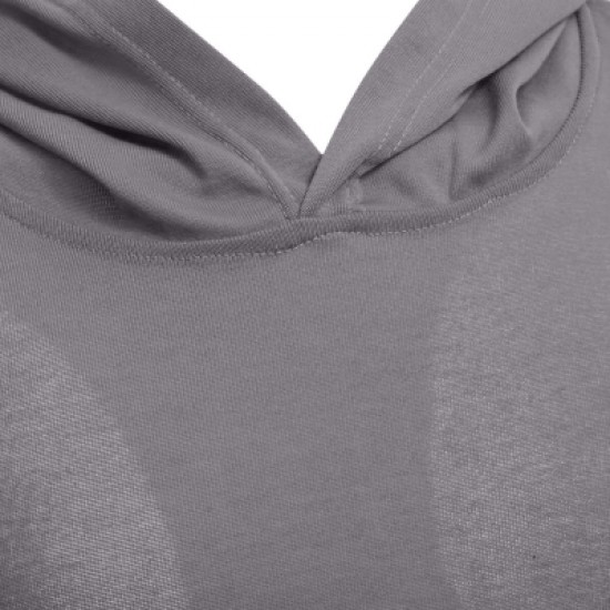 Hooded Sleeveless Front Pocket Solid Color Men T-Shirt