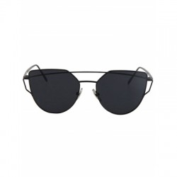 Metal Bar Black Frame Sunglasses For Women
