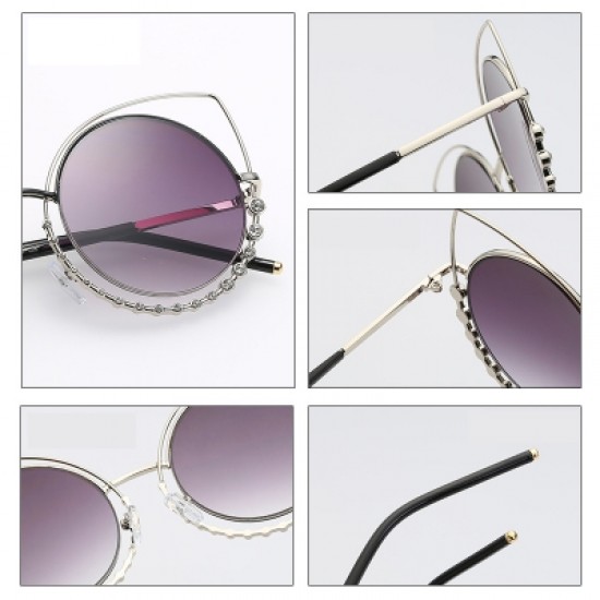 adies Womens Retro Vintage Cat Eye Eyeglasses Round Glasses Fashion Sunglasses
