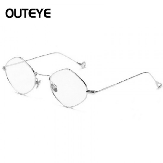 Women Flat Lens Mirrored Metal Frame Glasses Oversized Cat Eye Sunglasses
