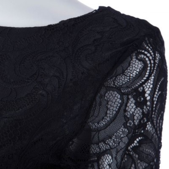 Black Color Lace Packet Buttock Dress