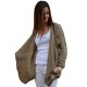 Collarless Long Sleeve Knitted Cardigan
