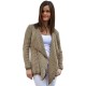 Collarless Long Sleeve Knitted Cardigan